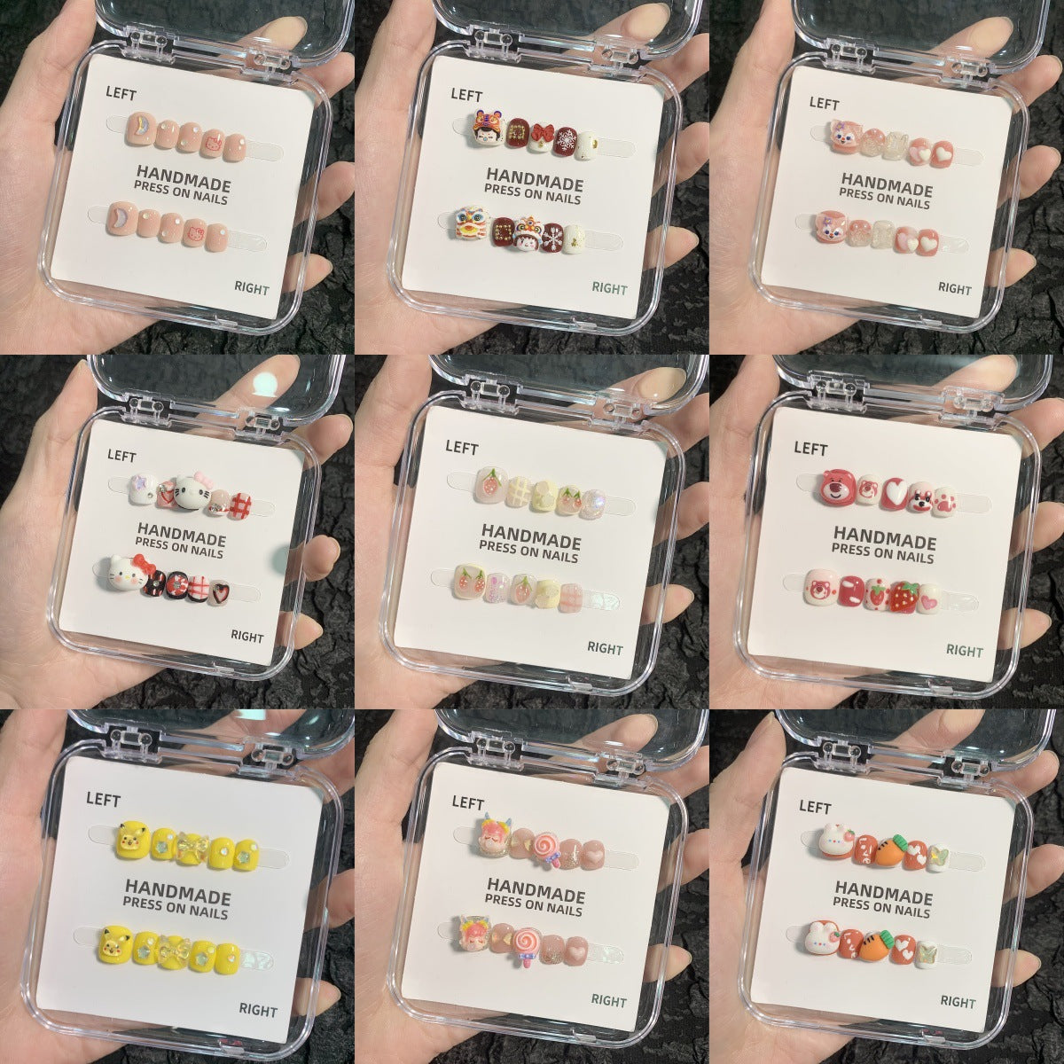 可愛迷你卡通兒童穿戴甲綜合盒