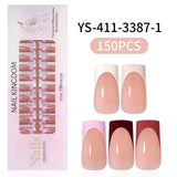 Nail Tips press on nails  explosion five-color French manicure glossy high-end square removable patch fake nail nail piece