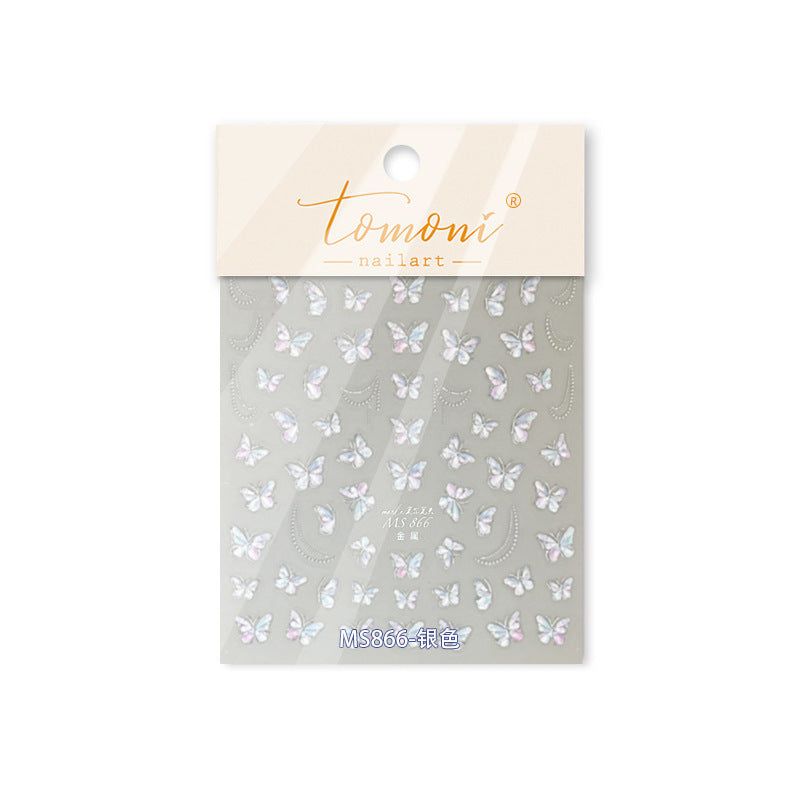 365nails: "holographic gold butterfly embossed set" – Nail Art Stickers