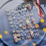 Holographic Shell Light Butterfly Nail Stickers – 3D Embossed Iridescent Set