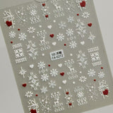 Winter Christmas Snowflake Nail Art Sticker 5D Embossed Three-dimensional White Hollow Snowflake Nail Sticker Ornament CA