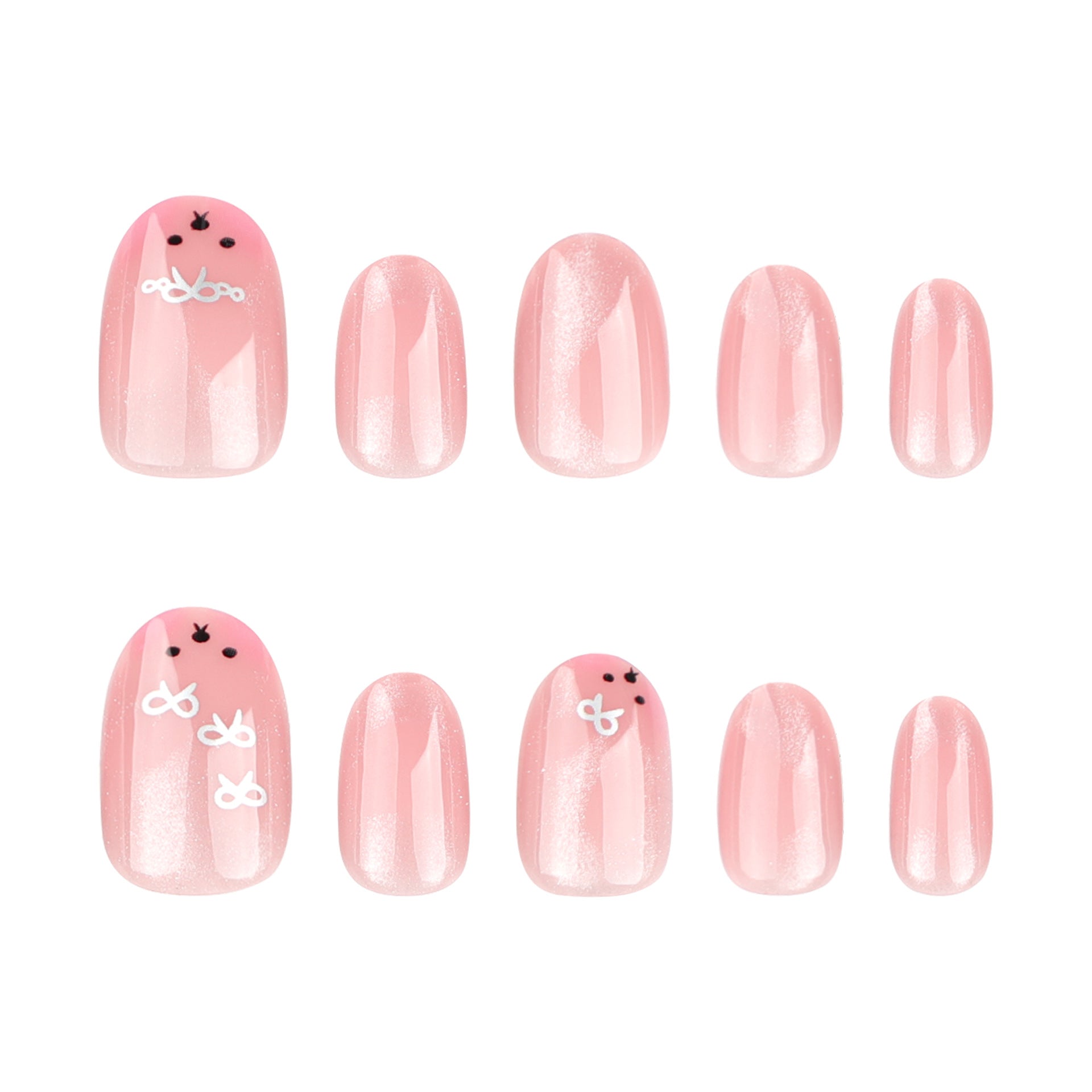 24片裝粉色甜美貓眼貼片（蝴蝶結）ins風｜365nails