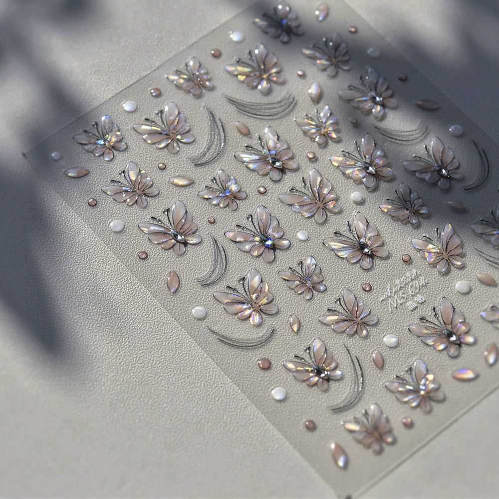 365nails: "Crystal Champagne Butterfly" – nail art stickers