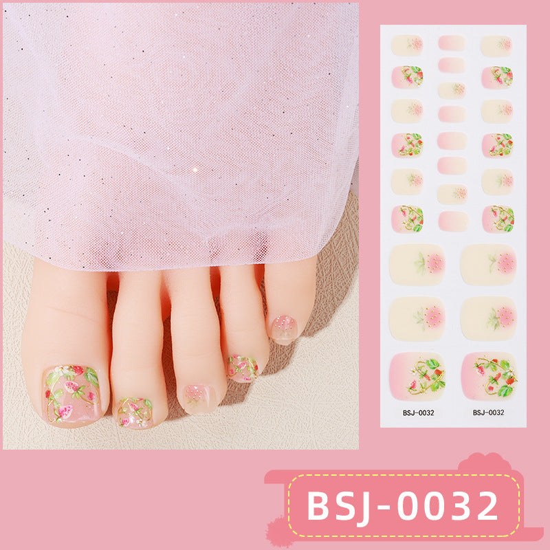 Semi-Cured Gel Nail Strips 3D Soft Glossy Toe Design (MOQ=3)