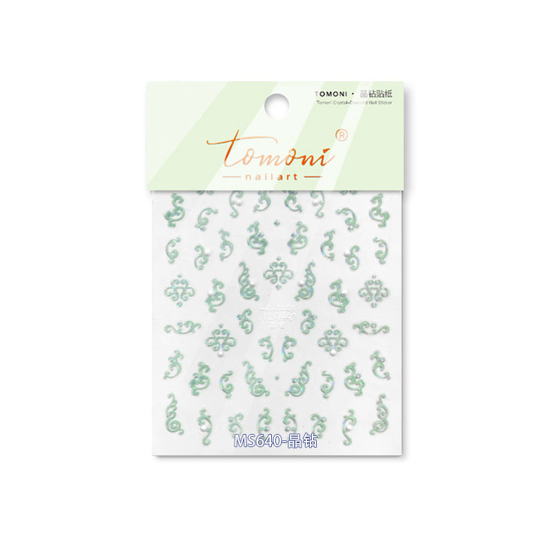 Musical Note Collection: "Rose Gold Melody" – 3D Crystal Nail Sticker