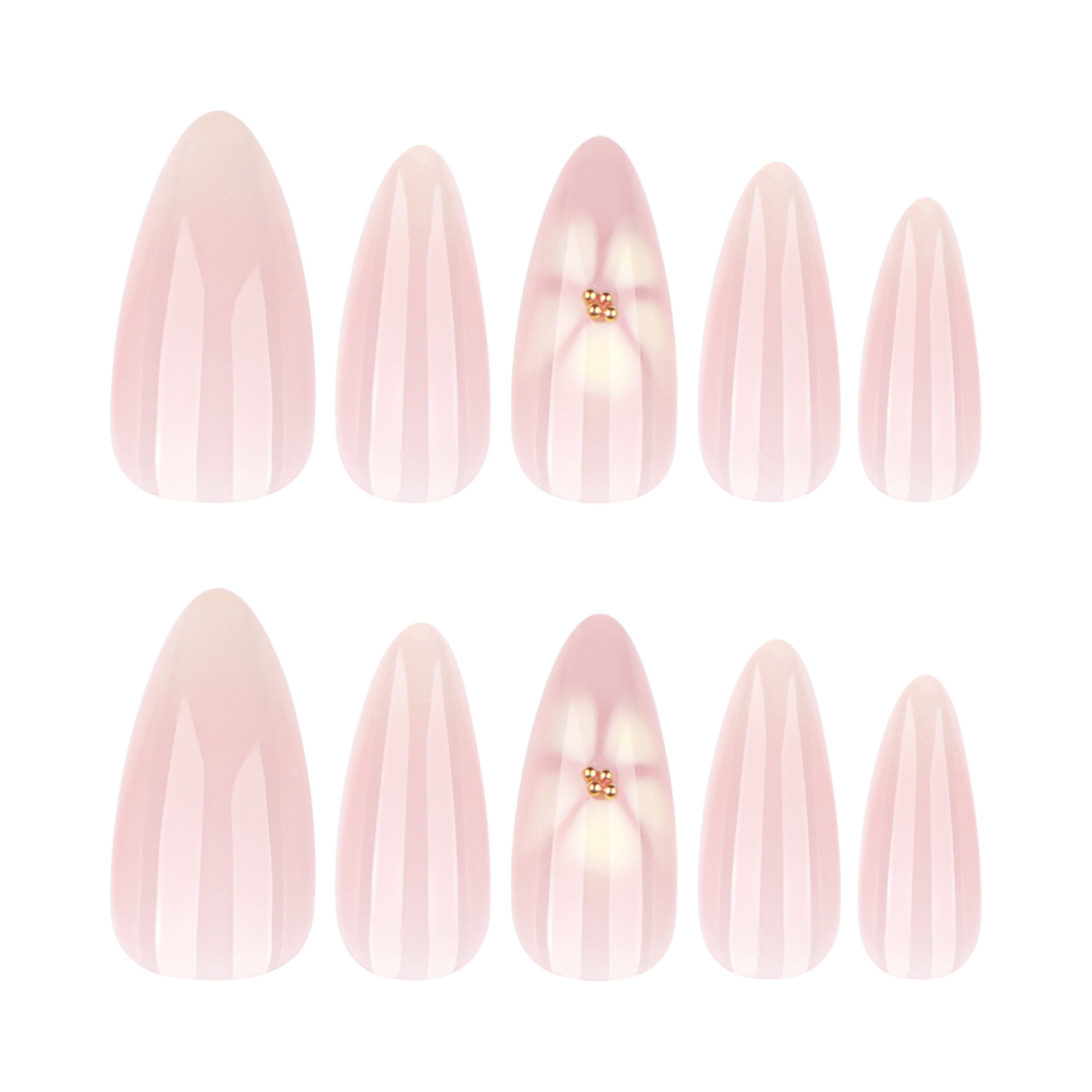 Simple white fresh flower almond press-on nails