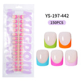 Nail Tips French press on nails  explosion five-color rectangular versatile removable patch manicure 150 pieces fake nail piece