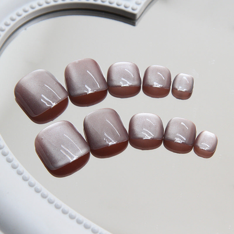 Chaser olho de gato e unhas postiças roxas cor sólida 24 peças ｜ 365 unhas