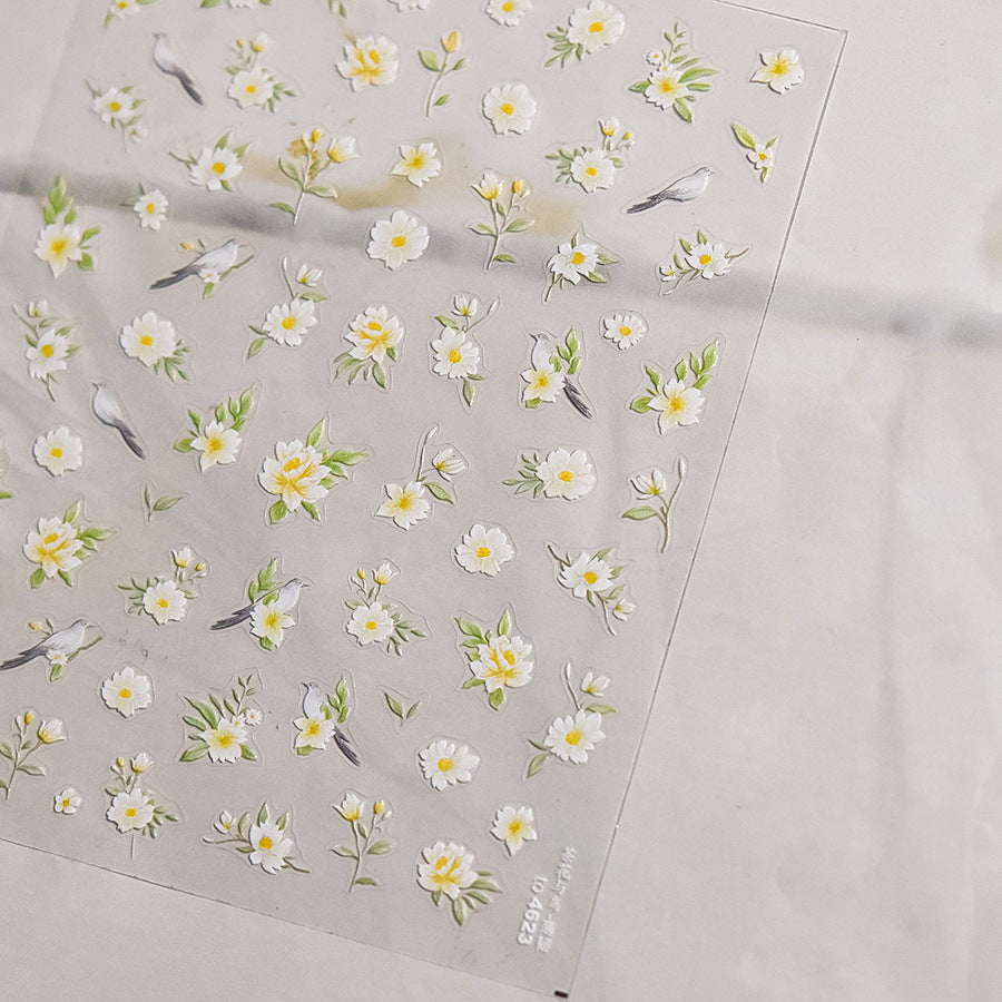 365nails: "Elegant Camellia & Bird" – nail art stickers