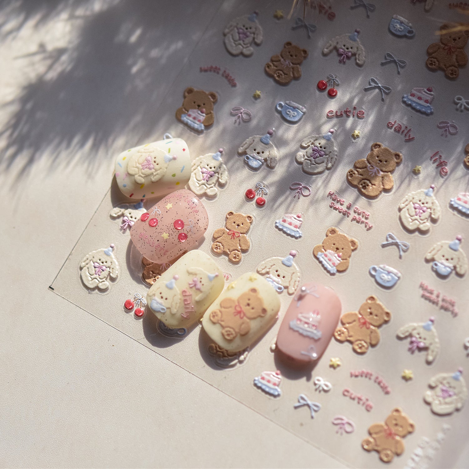 Sweet Kitten Collection: "Iridescent Sweet Kitten" – 3D Embossed Nail Sticker