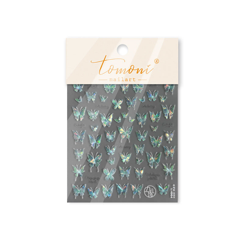 365nails: 홀로그램 청록 나비 – 네일 아트 스티커