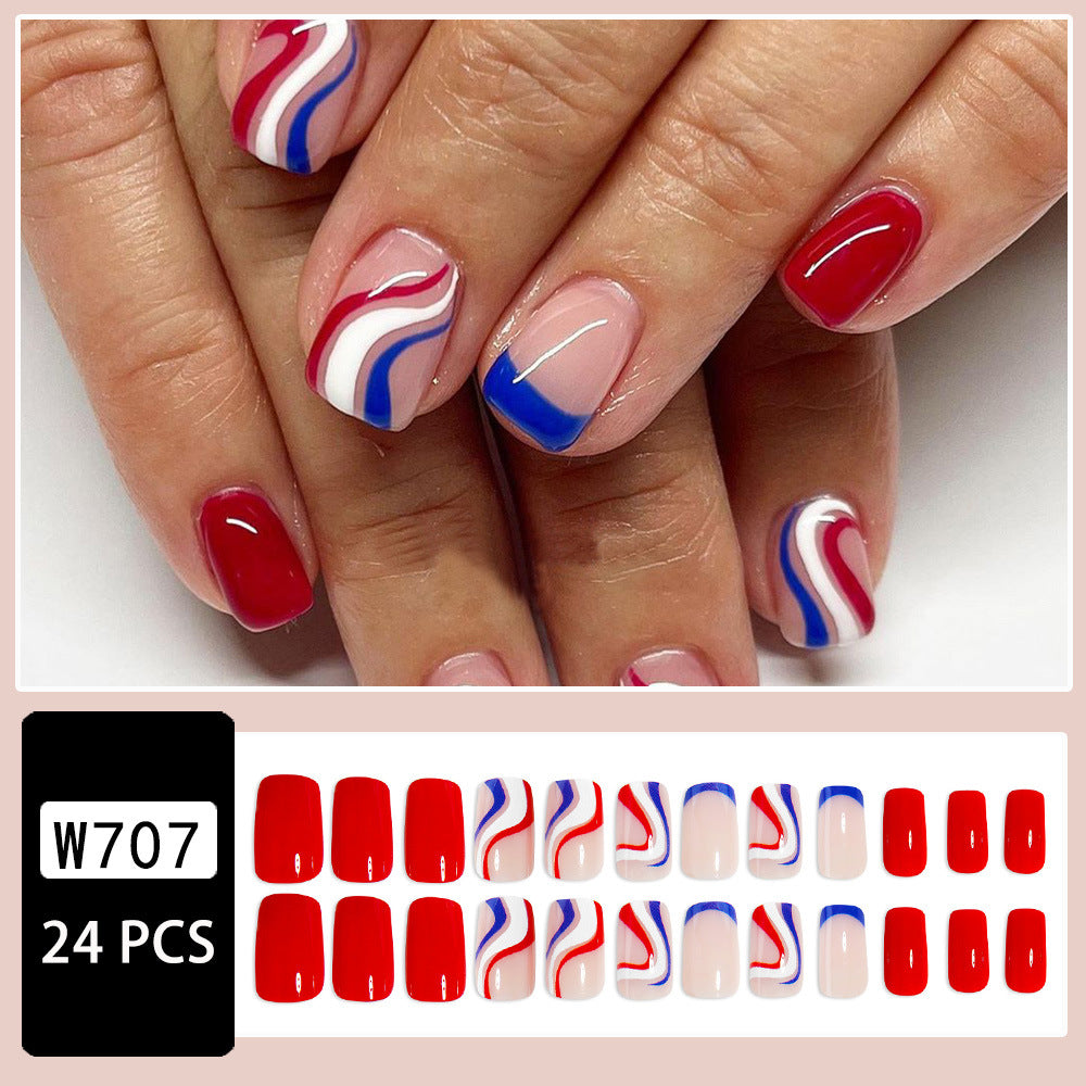 365nails: Independence Day Dynamic Swirl Press-On Nails