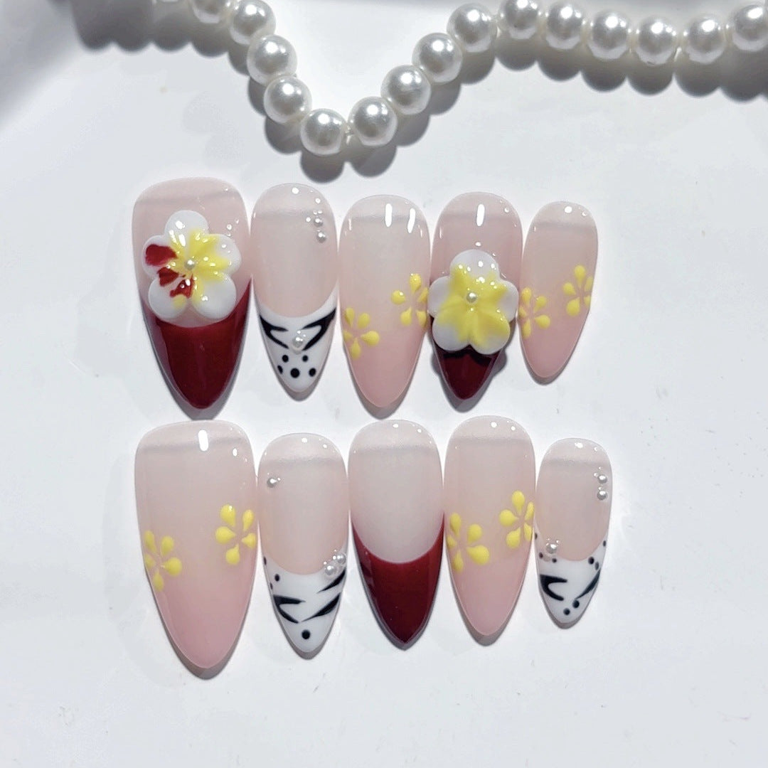 Wild Bloom: "Leopard Lily" – Unhas Postiças Amendoada