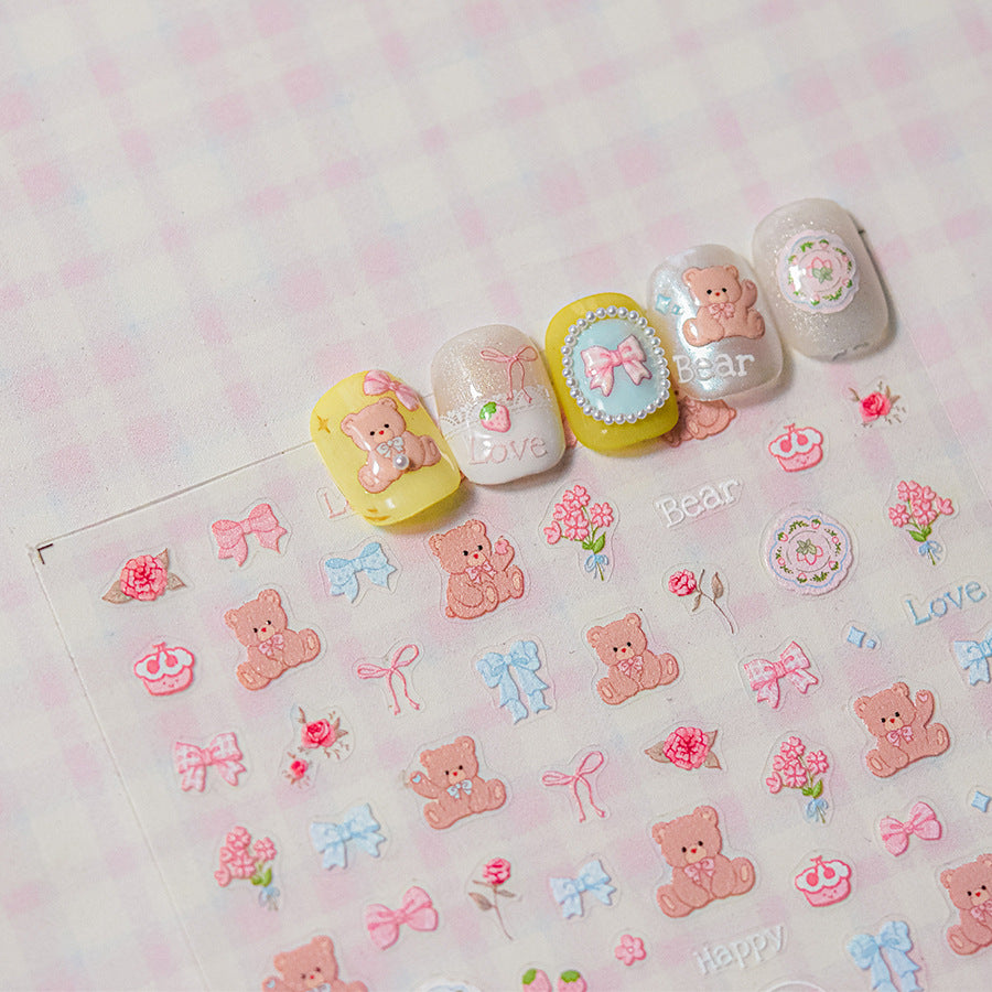 365nails: "Coquette Teddy Bear" – nail art stickers