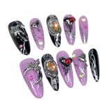 Europe, America, dark, sweet and cool nail art patch, irregular metal shape, advanced sense, handmade press-on nails, fake nail wholesale｜365nails