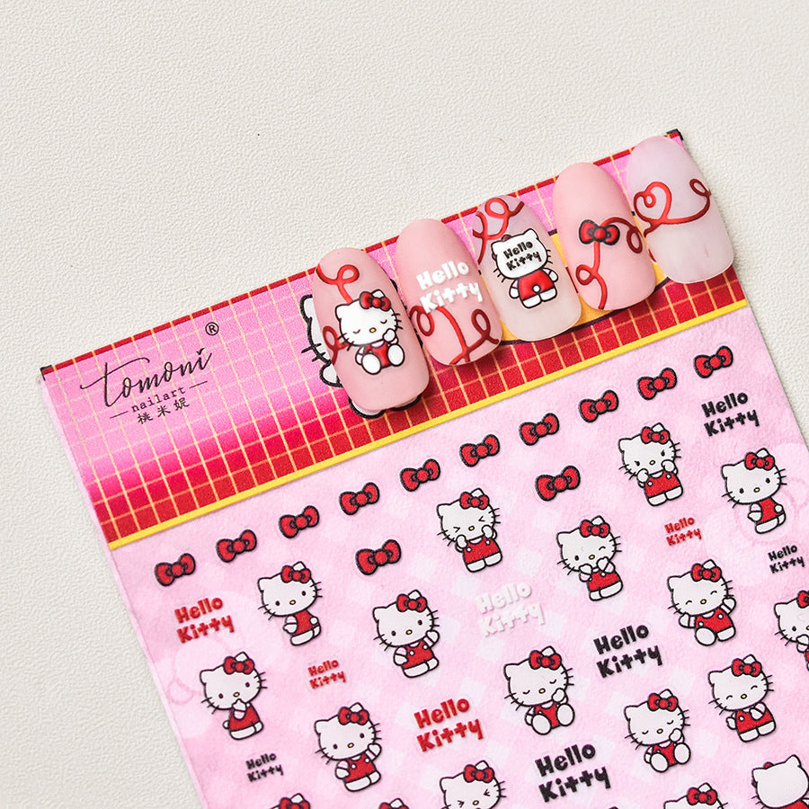 365nails: "Hello Kitty nœud rouge classique" – Stickers pour ongles
