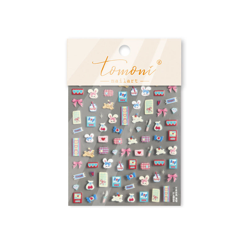 365nails: 귀여운 토끼와 달콤한 간식 – 네일 아트 스티커