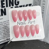 Uñas postizas hechas a mano con diseño de ojo de gato, parche corto, deseo puro de cambiar gradualmente el estilo de uñas postizas con forma de almendra | 365nails