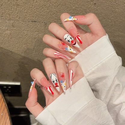 Joker Mask False Nails press-on nails Removable American,  finger nails | 365nails