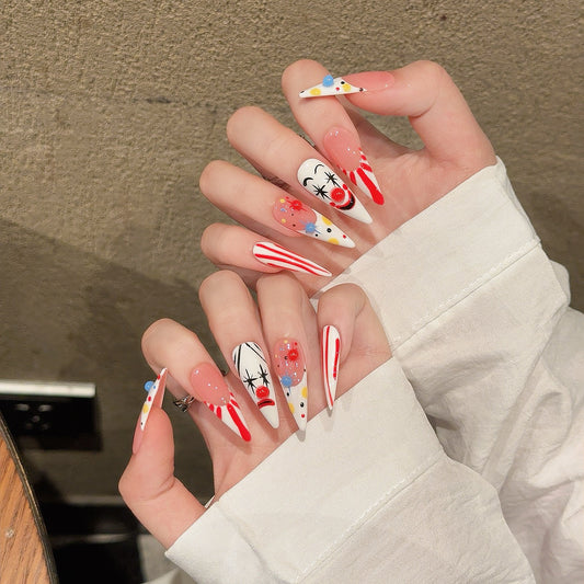Joker Mask False Nails press-on nails Removable American,  finger nails | 365nails