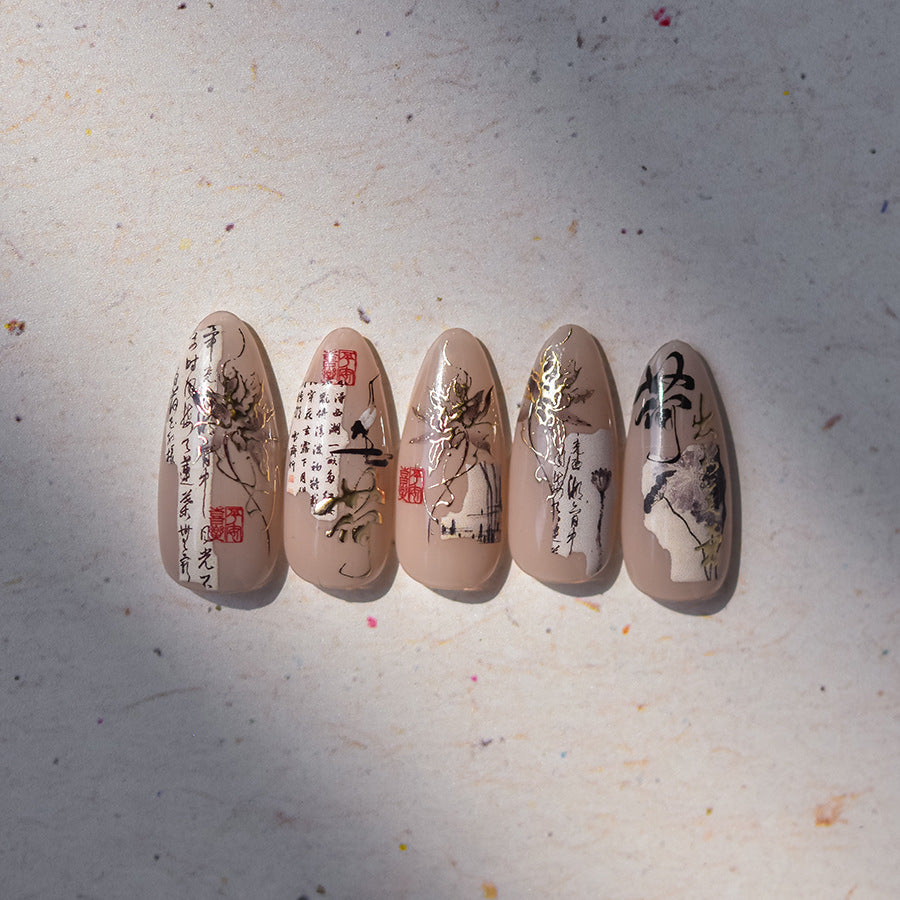 365nails: "Golden Chinese Calligraphy & Bamboo" – nail art stickers