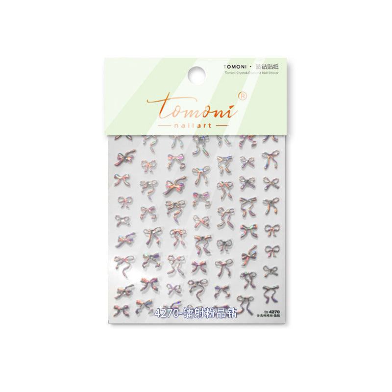 365nails: 全息粉色水晶蝴蝶結 — 美甲貼紙