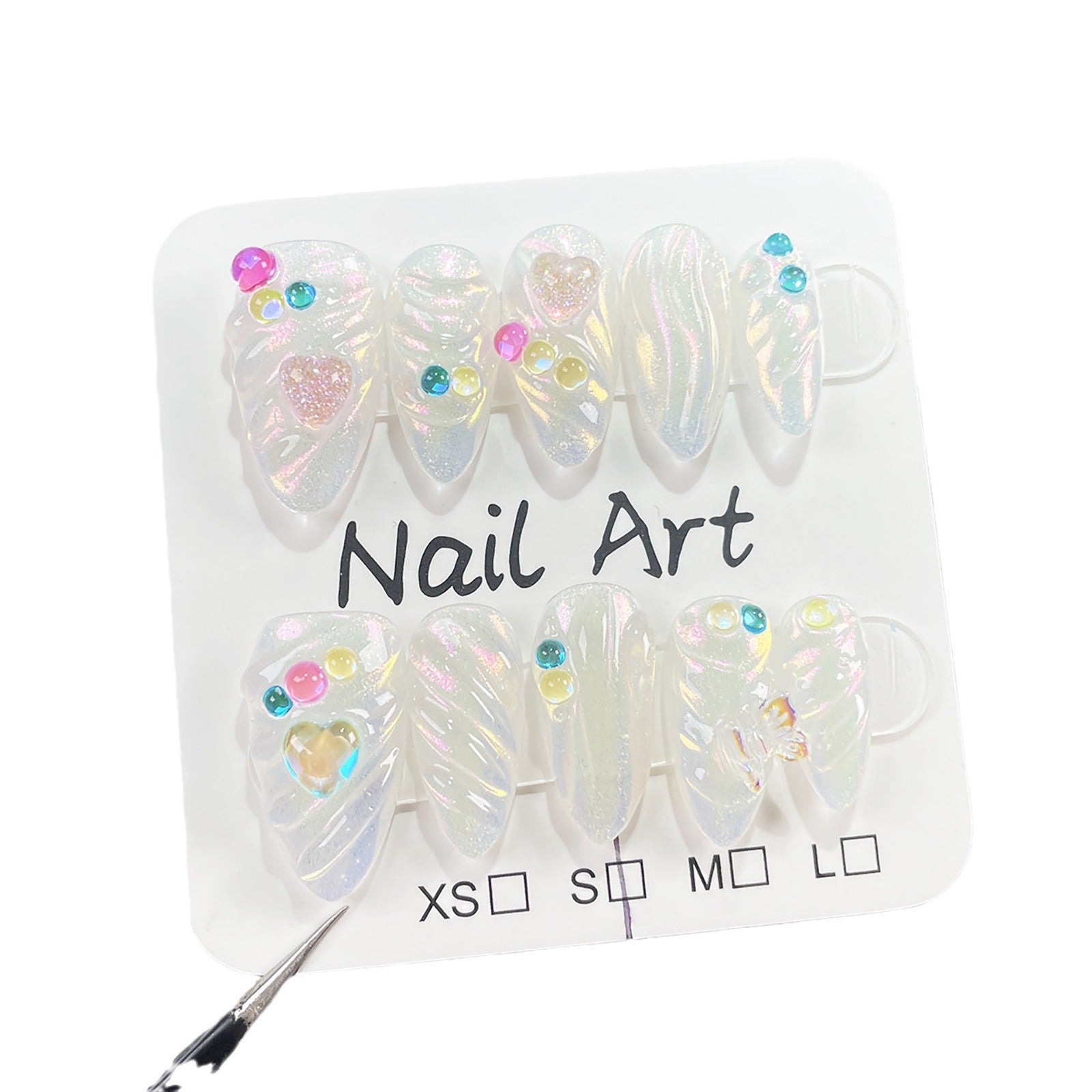 Summer Colorful Candy   Simple Aurora 3D Three-dimensional Relief Handemade press on nails Patch｜365nails