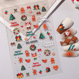Original Christmas Nail Art Sticker 5D Embossed Three-dimensional Happy Christmas Elements DIY Nail Sticker Ornament HG
