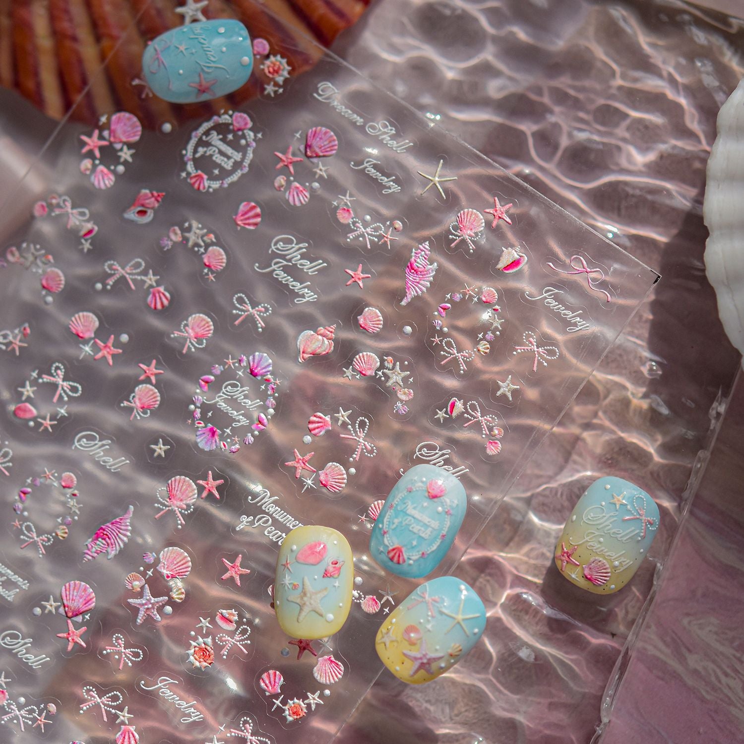 365nails: "Coral Pink Ocean Shell" –Nail Art Stickers