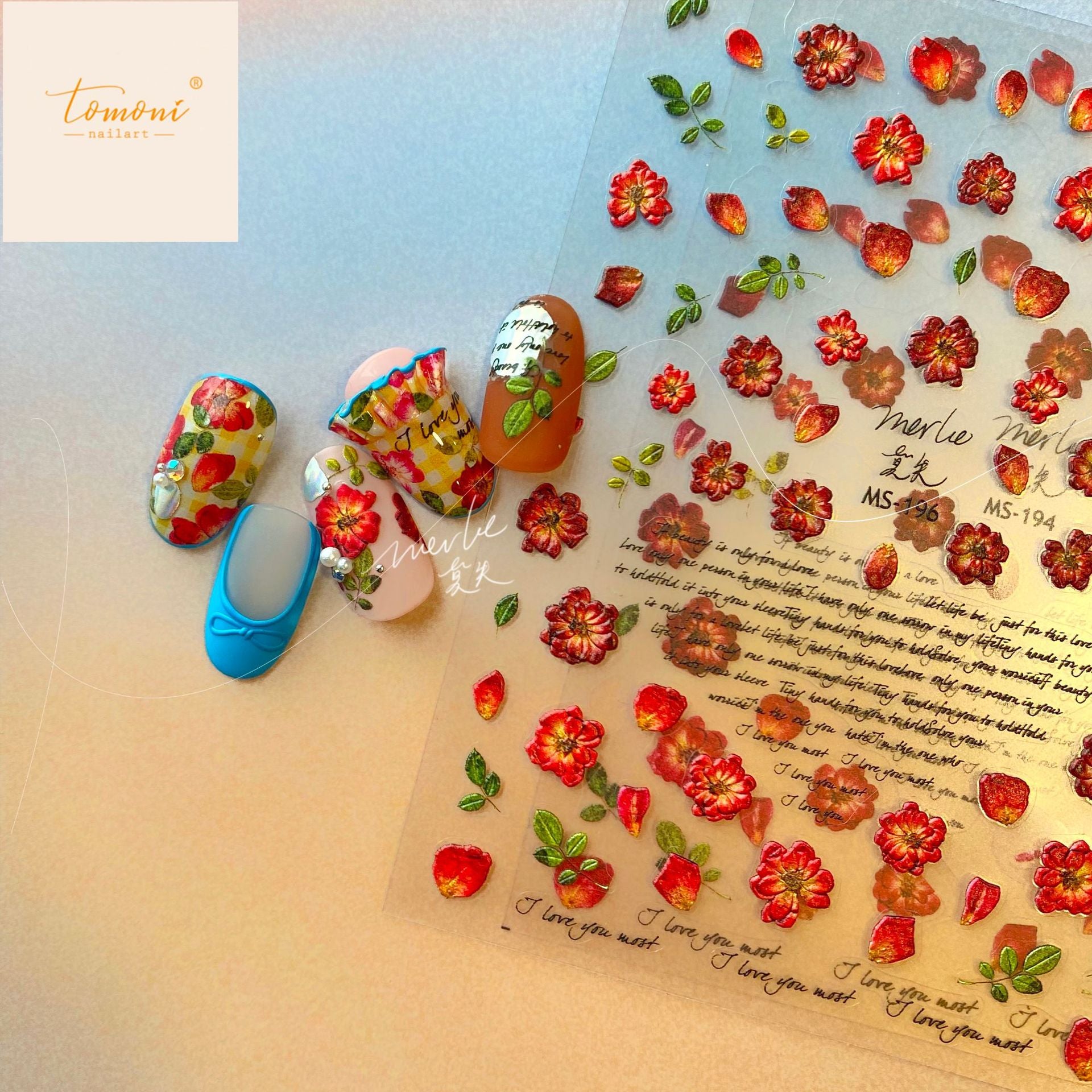 Blush Rose Blooms – Embossed Floral Nail Art Set