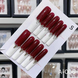 Extra Long 5.5cm Water Pipe Press-On Nails | Handmade Collection | Round Shape