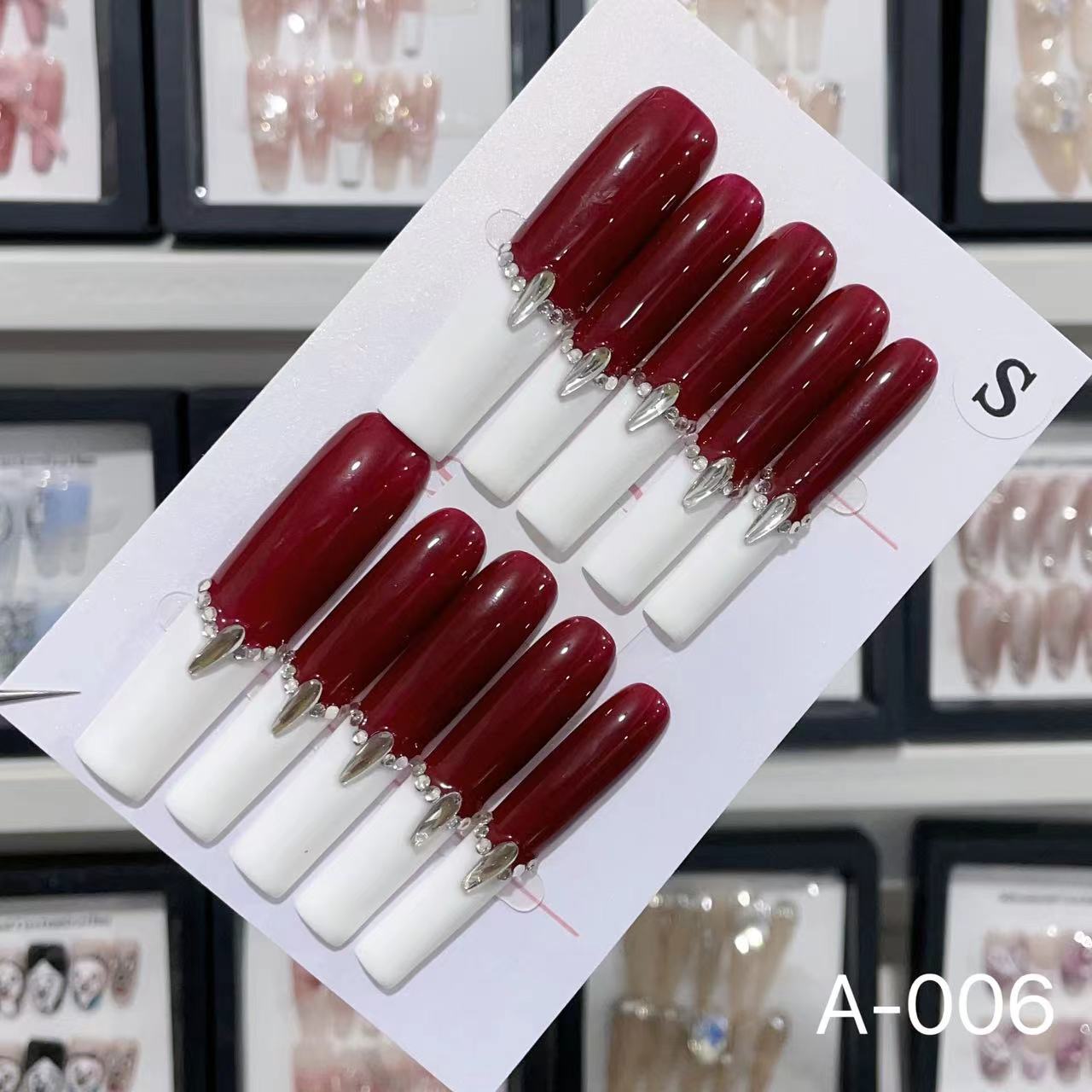 Extra Long 5.5cm Water Pipe Press-On Nails | Handmade Collection | Round Shape