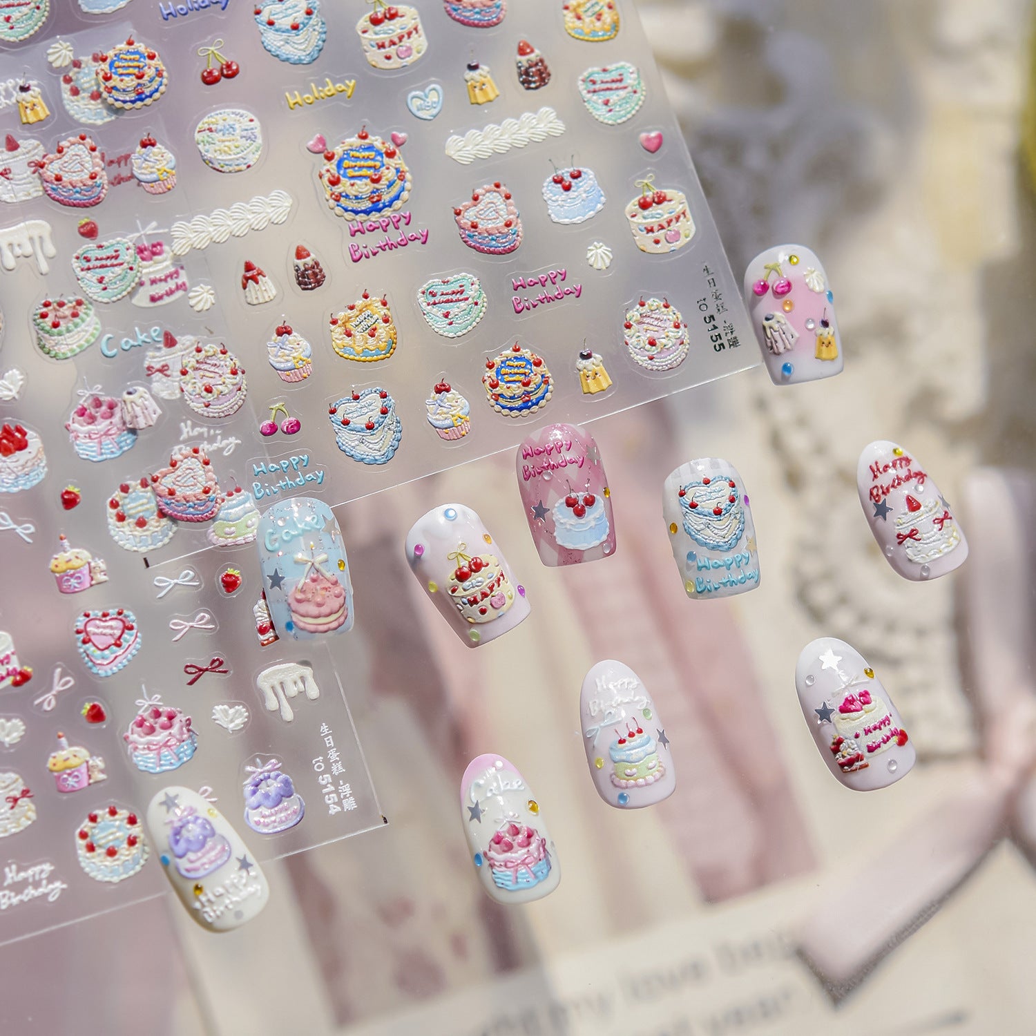 3D Cake Party – Sweet Dessert Nail Art Stickers