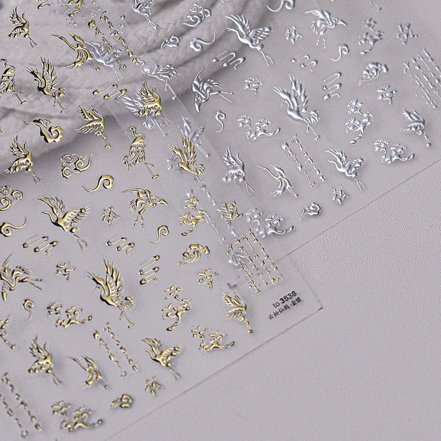 365nails : « Phénix holographique et chaîne » – Autocollants nail art
