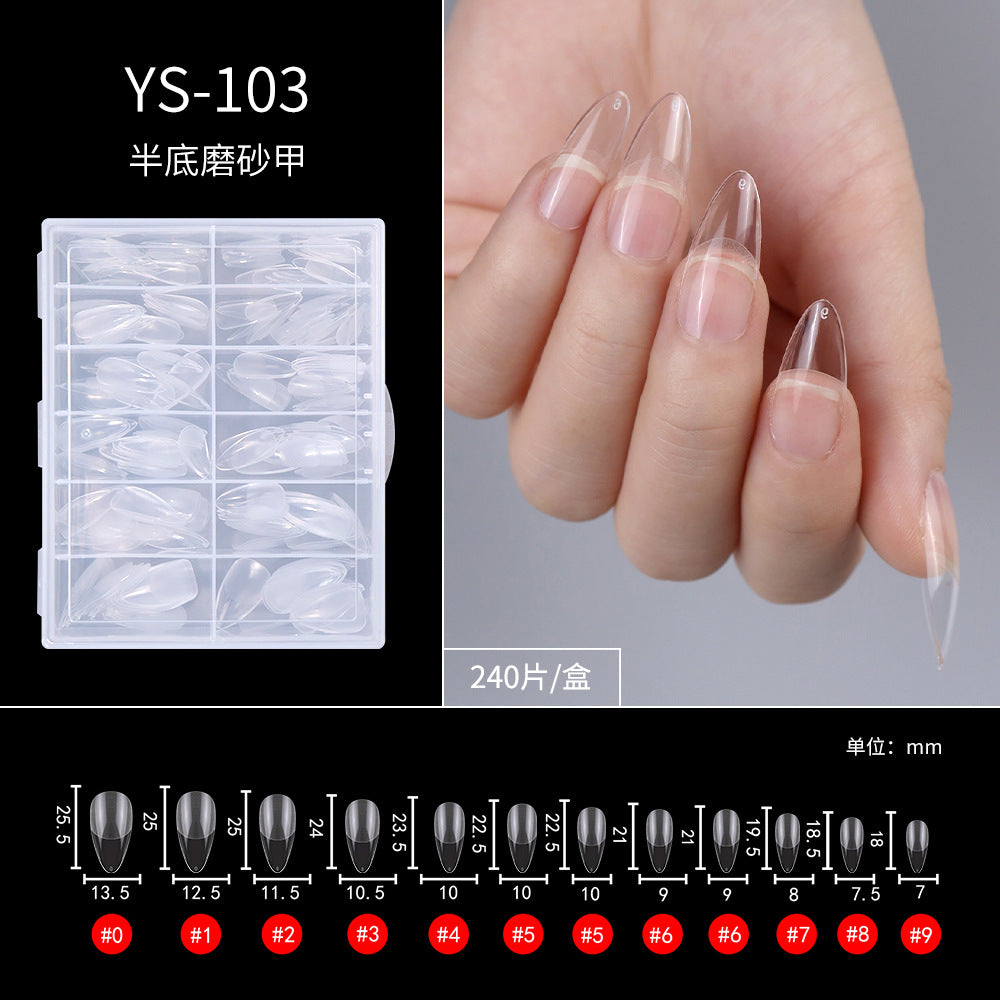 365nails Half-Matte Seamless Nail Tips | Multi-Shape Nail Extension Set (YS-101 to YS-402)