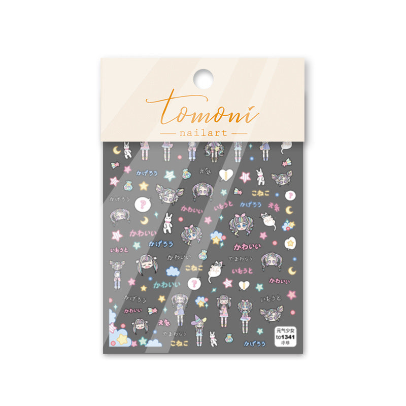 Corpse Bride Nail Stickers – 5D Embossed Gothic Romance Set