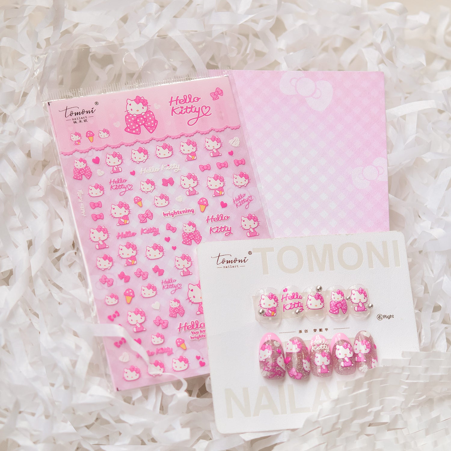 Hello Kitty Pink Bow Collection: "Sweet Kitty" – 3D Embossed Nail Sticker