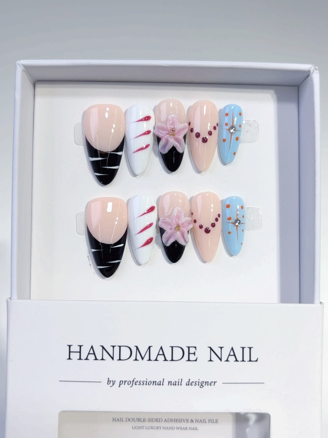Sakura Edge: "Sakura Sangrenta" – Unhas Postiças Longas Amendoadas