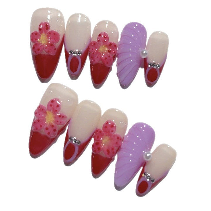 Sakura Dream: "Cherry Petal" – Almond Press-On Nails