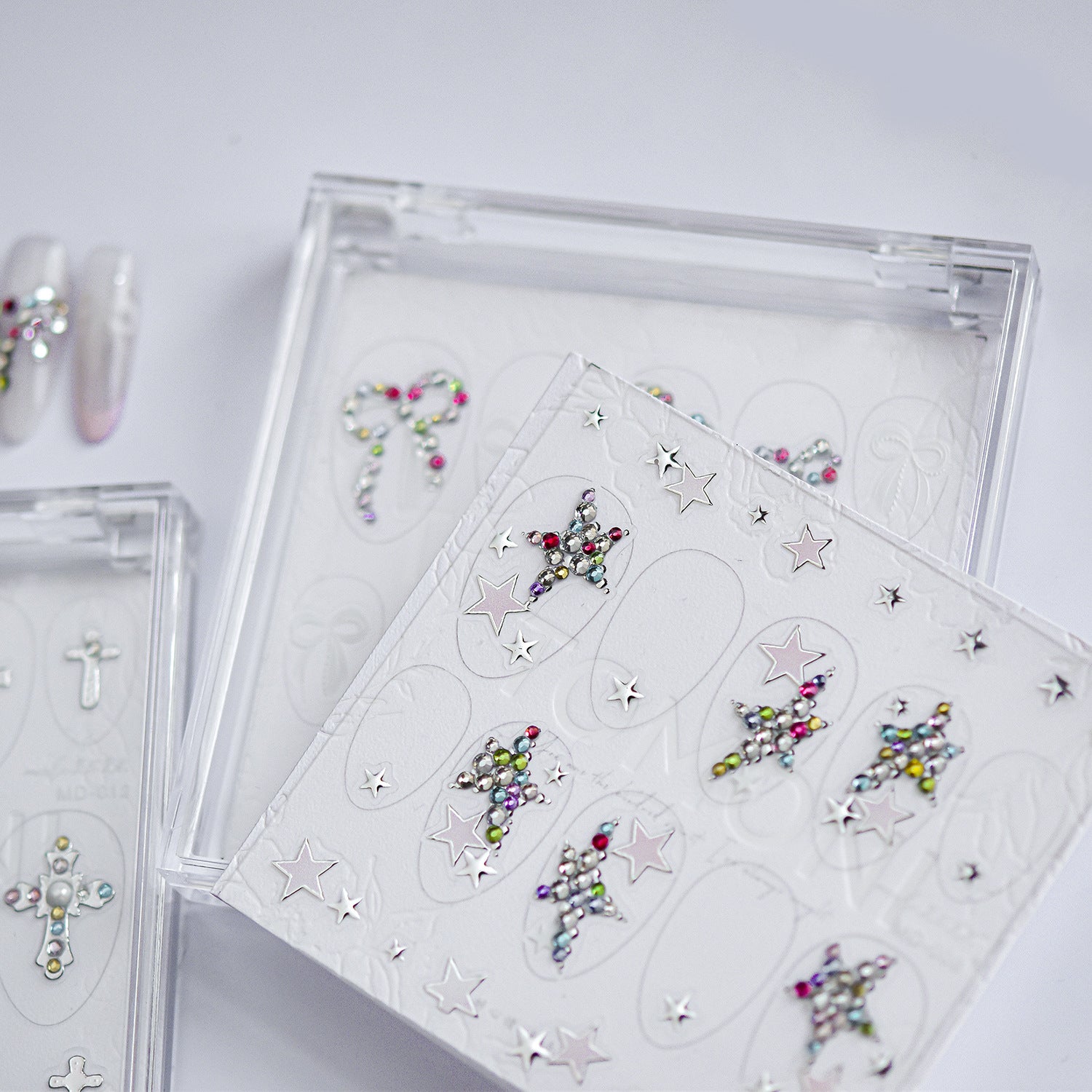 365nails: "multicolor rhinestone bow" – Nail Art Stickers