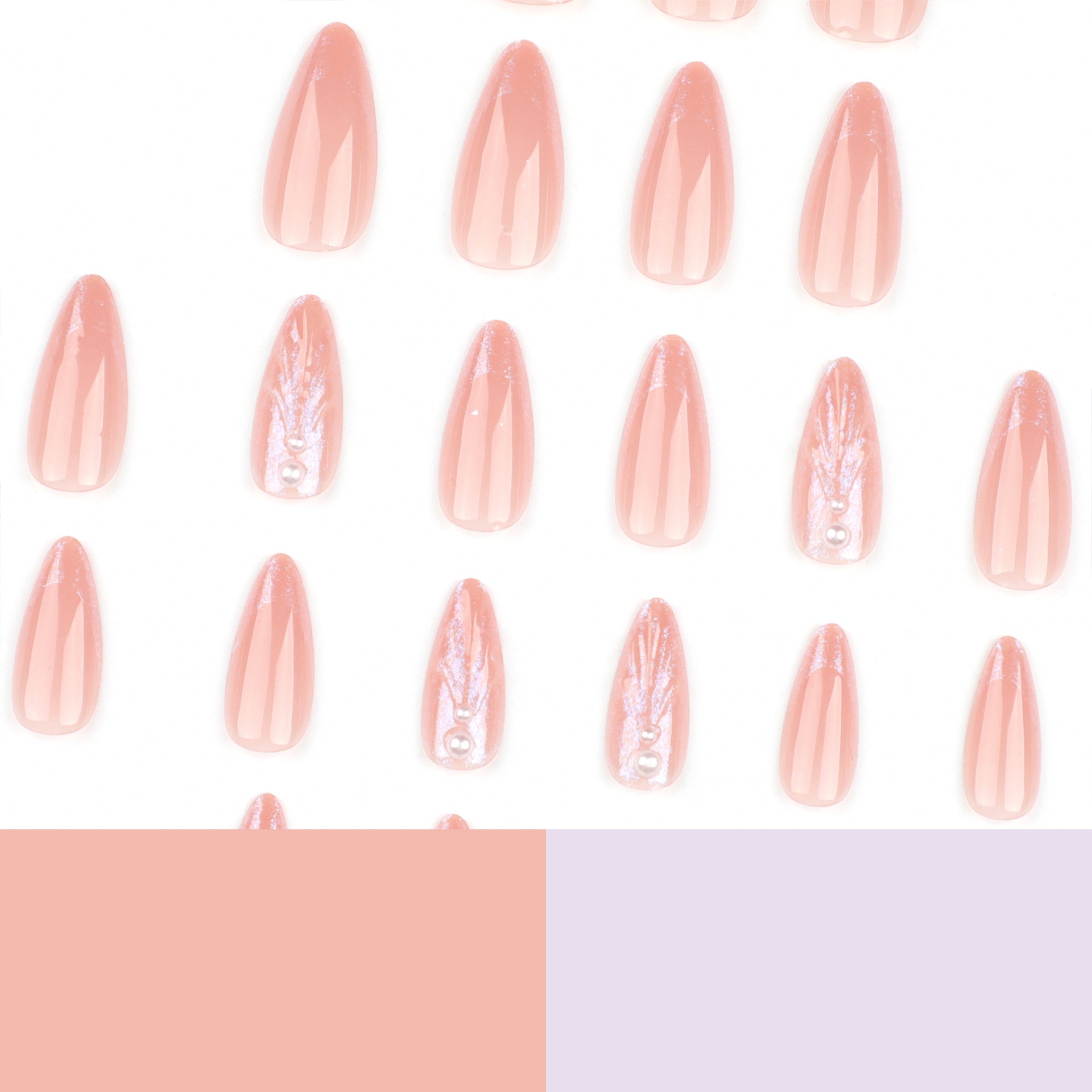 熱銷立體貝殼裸色杏仁形甲貼 批發｜365nails
