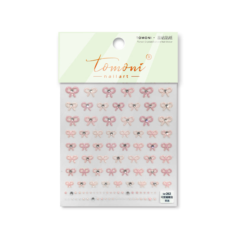 Jelly Crystal Bows – Minimalist Nail Art Set