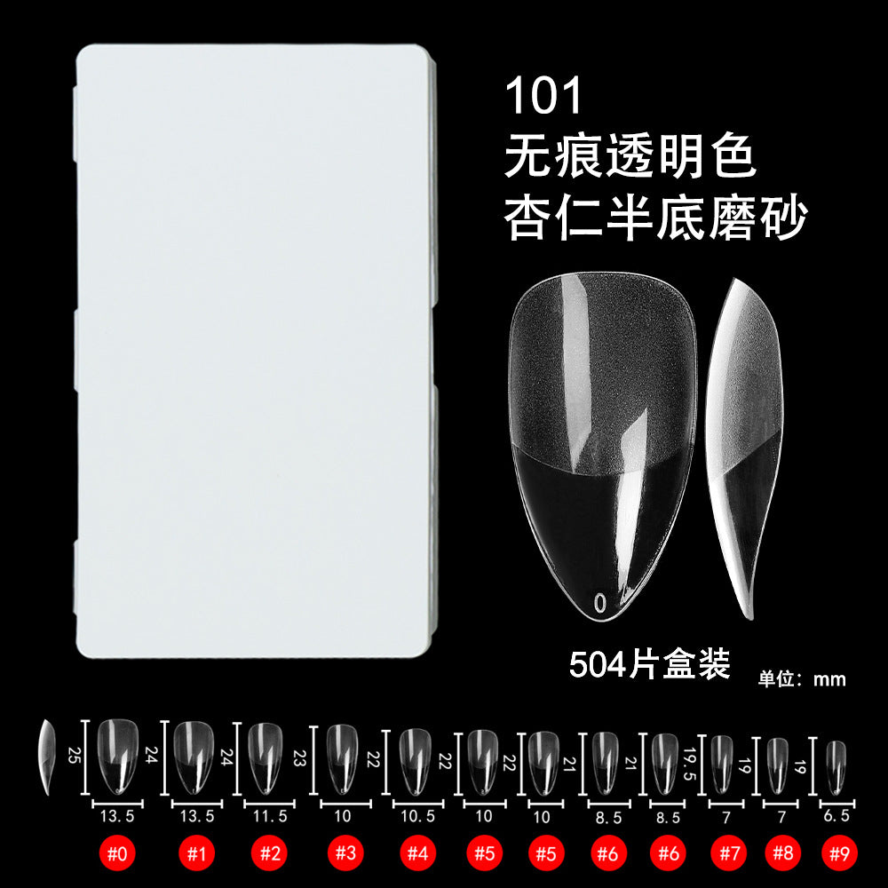 Nail Tips nail pads are light and seamless 504 pieces of porcelain white boxed semi-matte, free of engraving and grinding, press on nails pads, patches, fake nails.