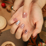 Christmas candy fake nails wholesale short nails art patch finished nails sticker press on nails removable｜365nails