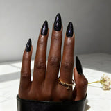Iridescent Black Shimmer Stiletto Press On Nails
