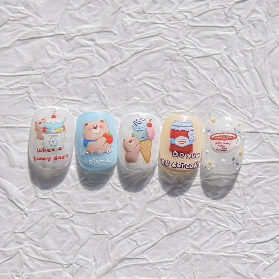 365nails: "Cute Puppy & Snack Embossed Set" – Nail Art Stickers