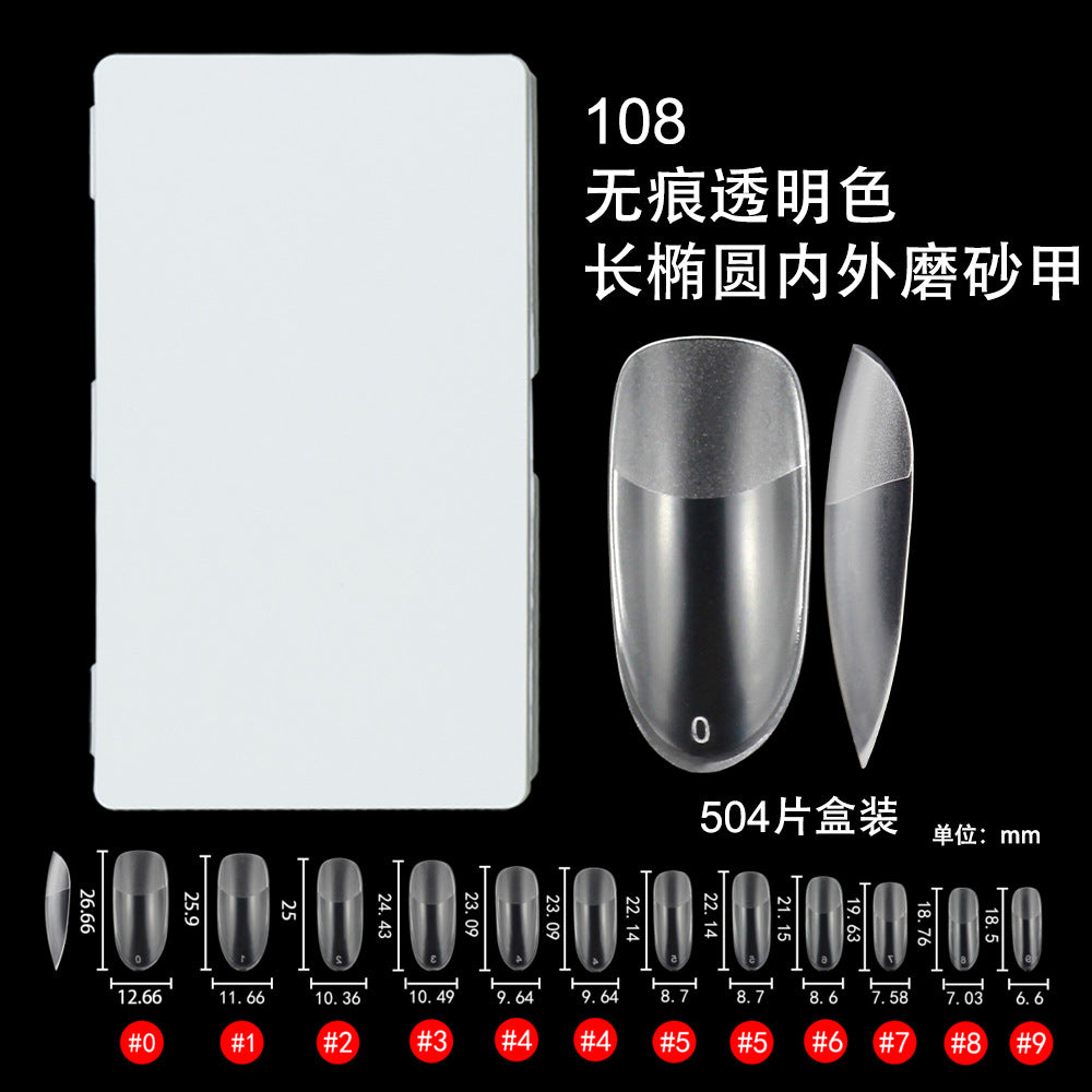 365nails 504 PEÇAS Unhas Postiças Meio-Fosco Seamless | Kit de Extensão de Unhas Ultrafinas com Vários Formatos
