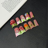 Sweet Carnival Collection: "Fruity Pop Art" – Short Square Press-On Nails