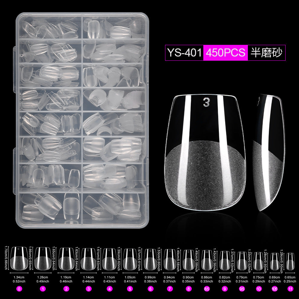 365nails Full-Matte Nail Tips | Multi-Shape Nail Extension Set with Storage Case