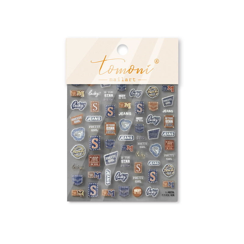 365nails: "Denim & Varsity Patch" – nail art stickers
